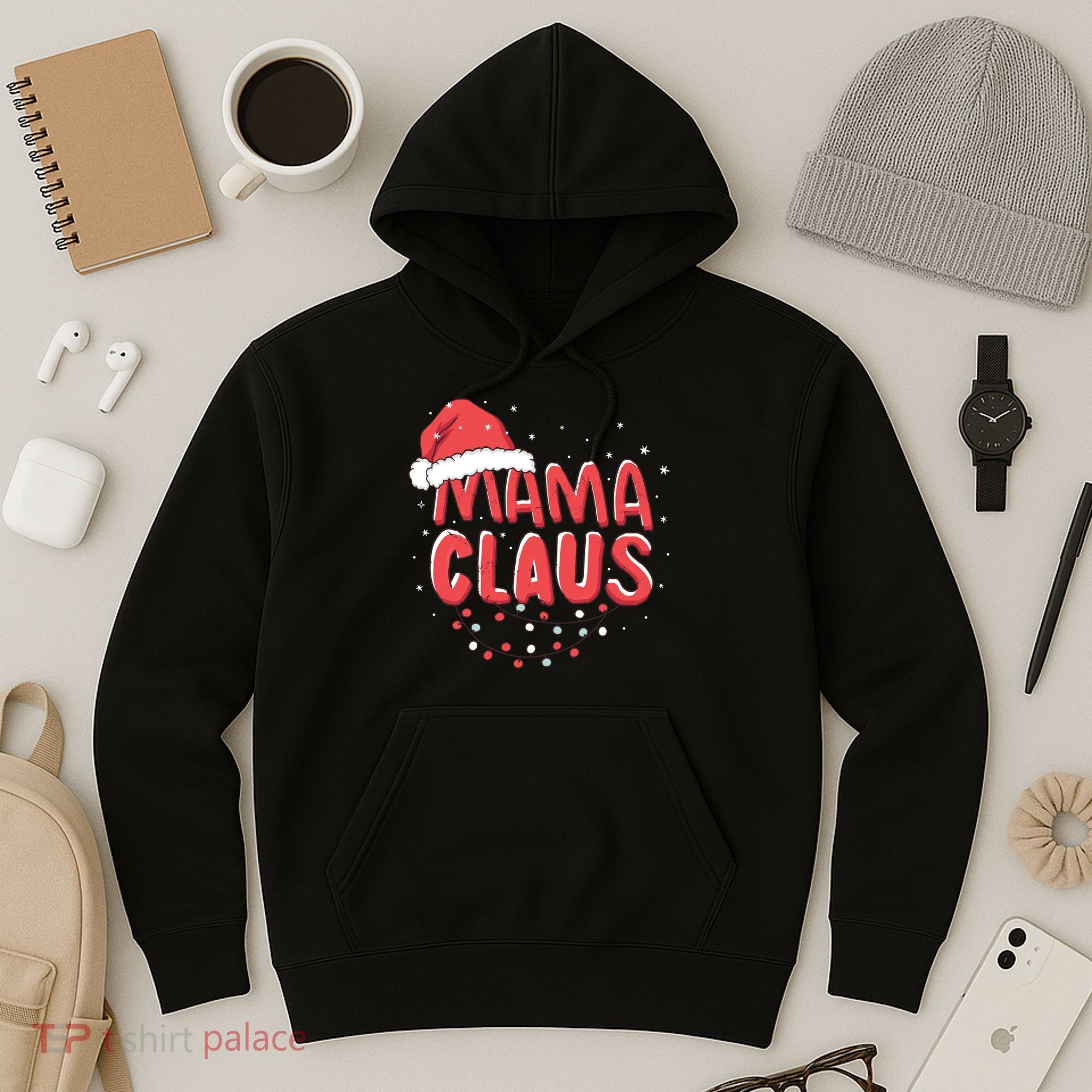 Cute Mama Claus Christmas Lights Hoodie