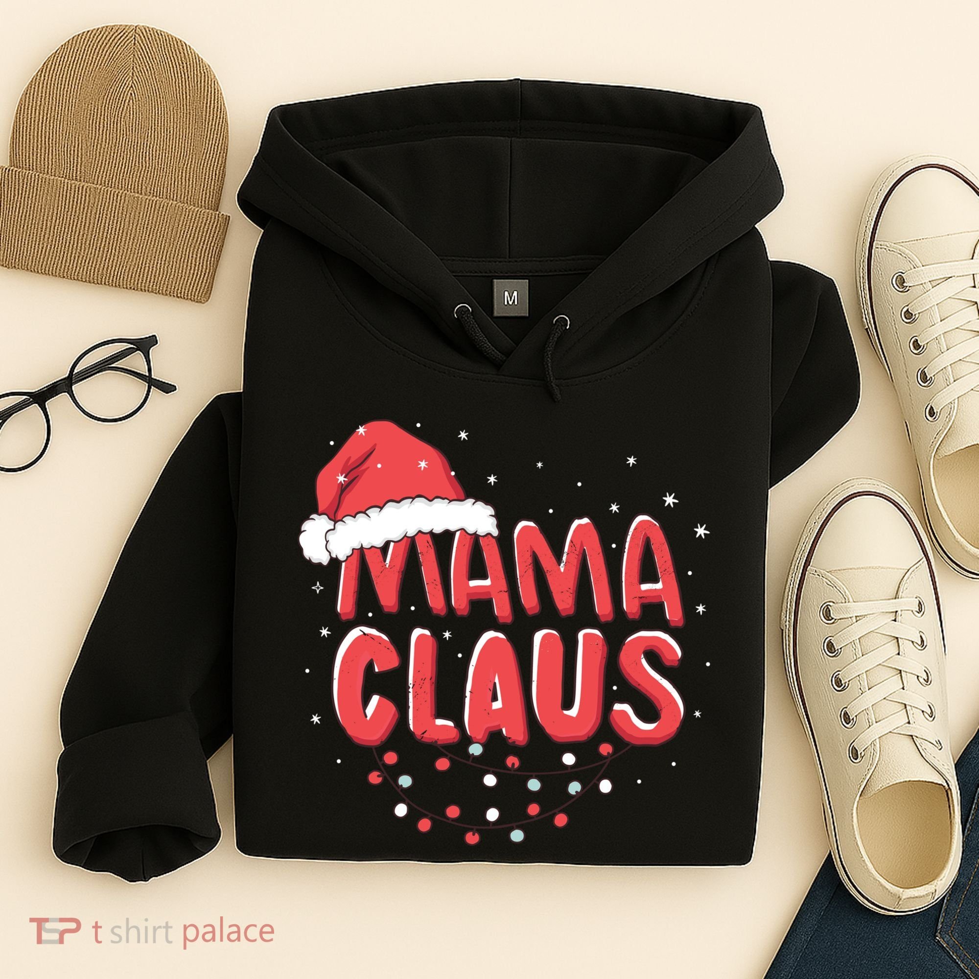 Cute Mama Claus Christmas Lights Hoodie