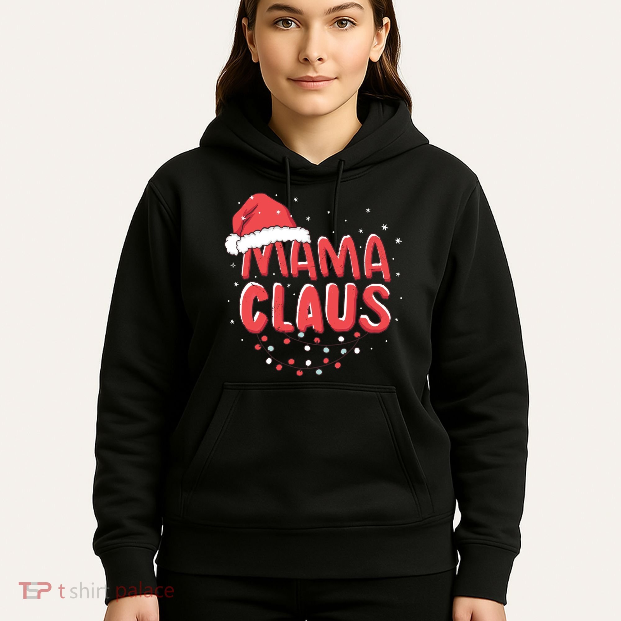 Cute Mama Claus Christmas Lights Hoodie