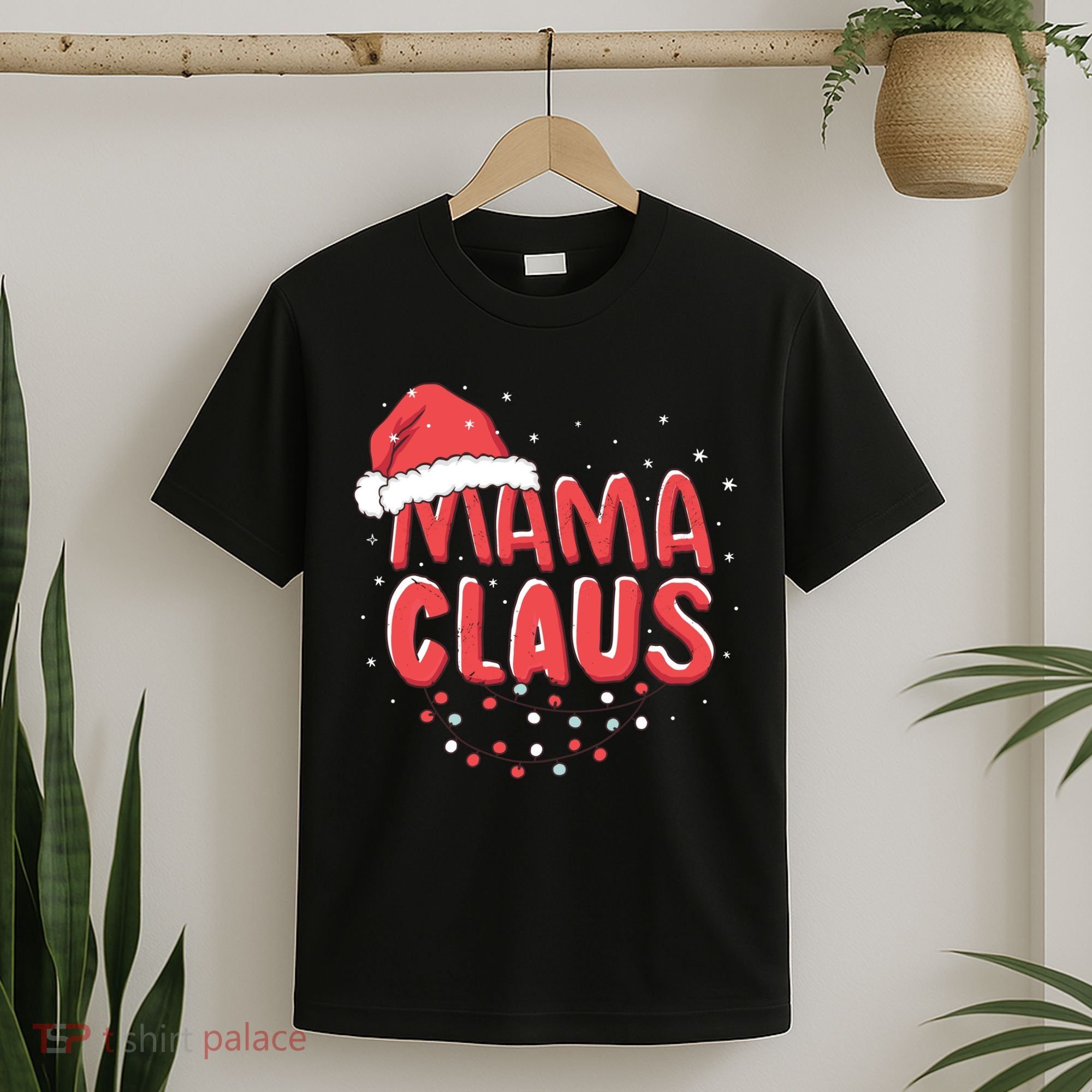 Cute Mama Claus Christmas Lights T-Shirt