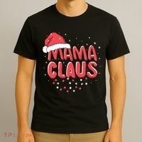 Cute Mama Claus Christmas Lights T-Shirt thumb 3