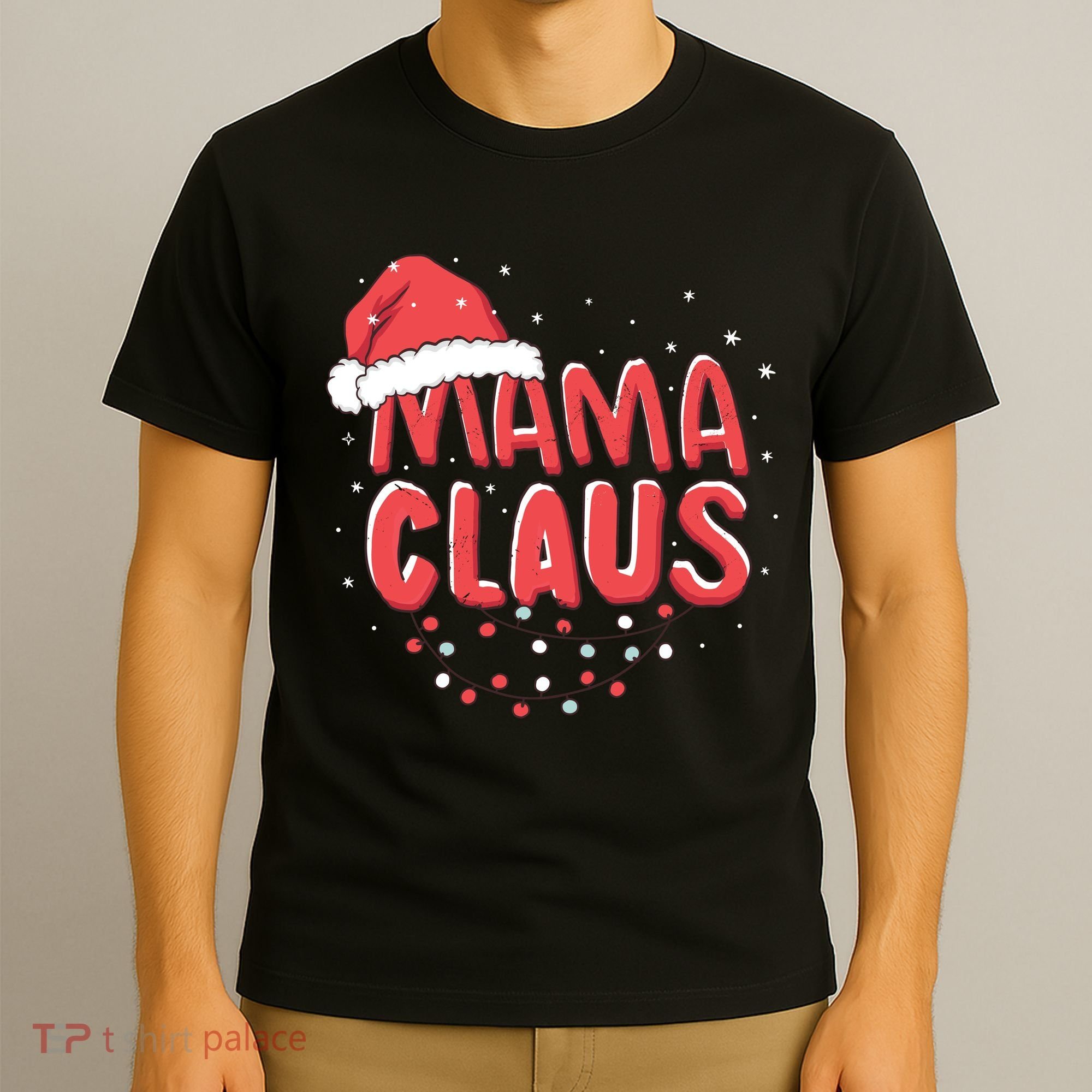 Cute Mama Claus Christmas Lights T-Shirt