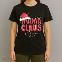 Cute Mama Claus Christmas Lights T-Shirt thumb 4