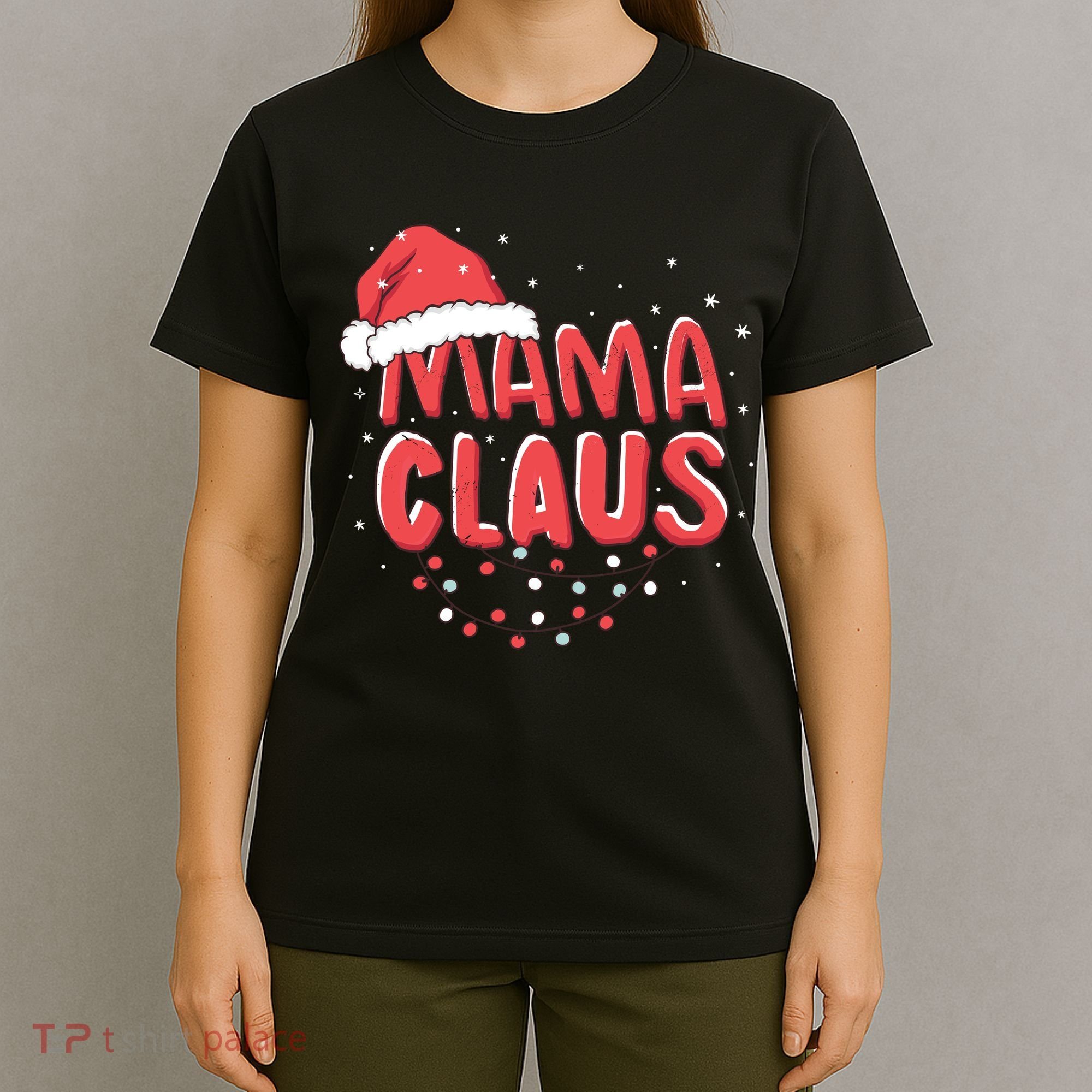 Cute Mama Claus Christmas Lights T-Shirt