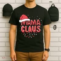 Cute Mama Claus Christmas Lights T-Shirt thumb 6