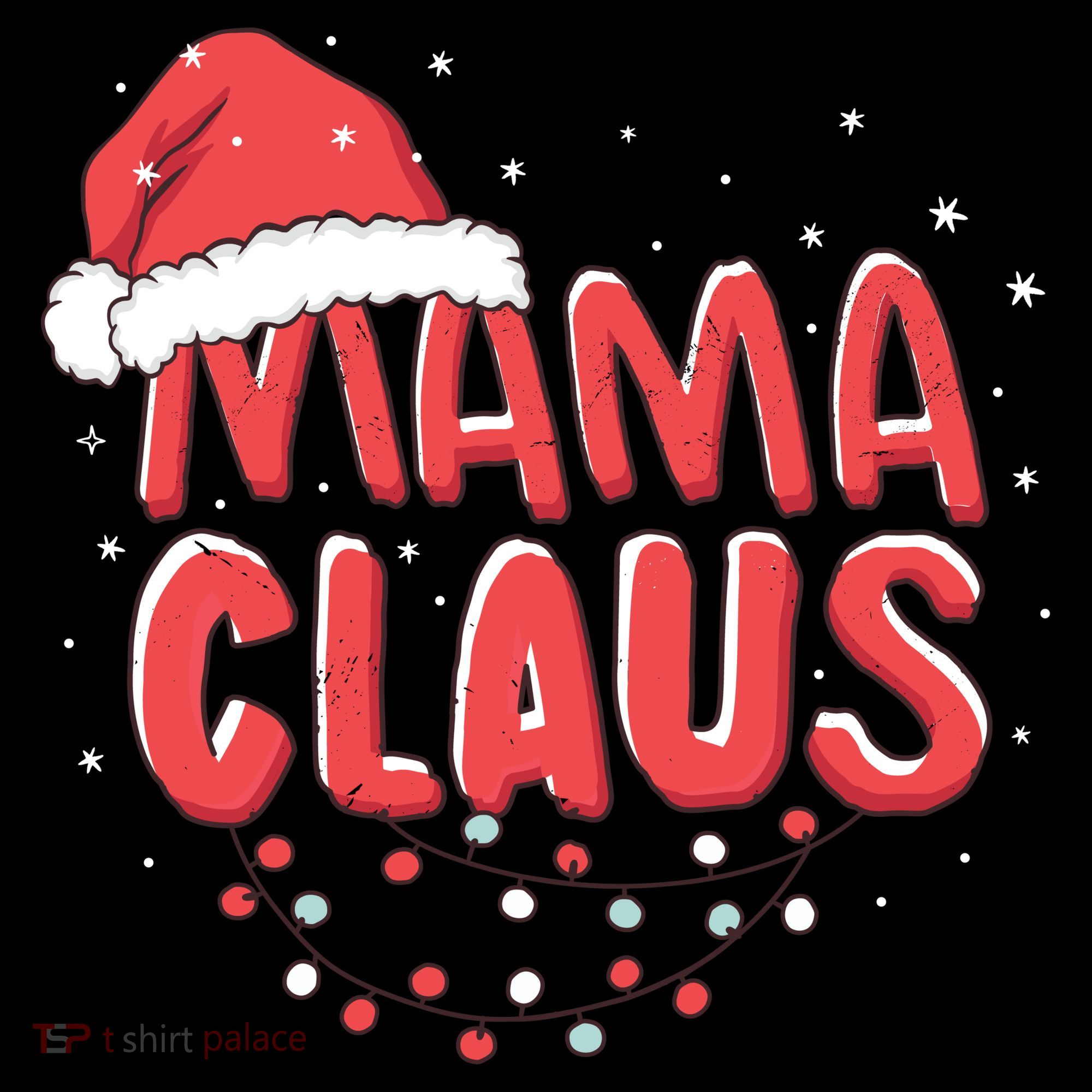 Cute Mama Claus Christmas Lights Button