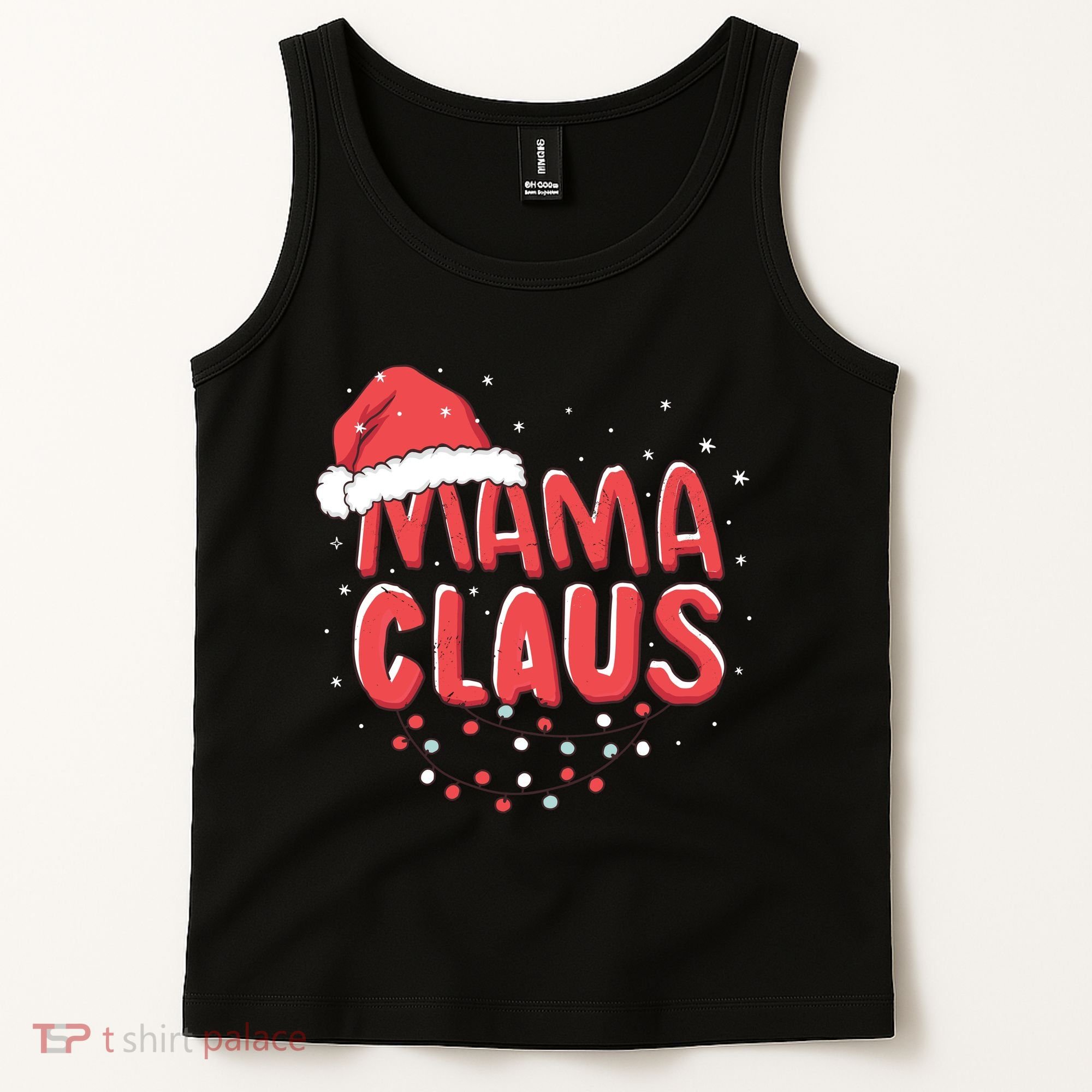 Cute Mama Claus Christmas Lights Tank Top