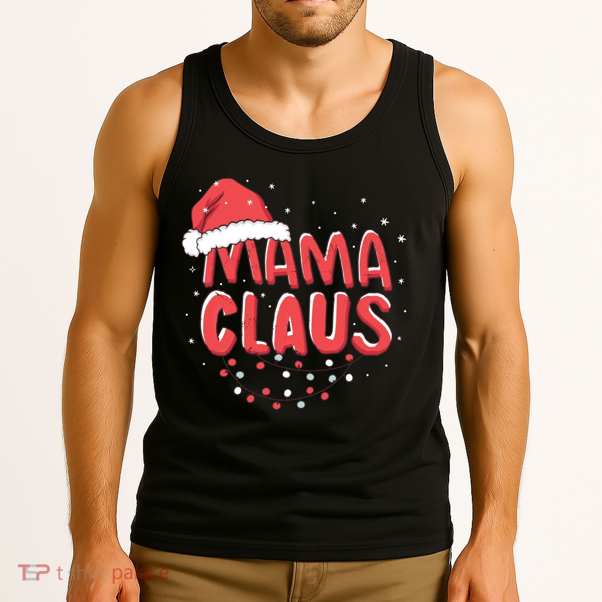 Cute Mama Claus Christmas Lights Tank Top
