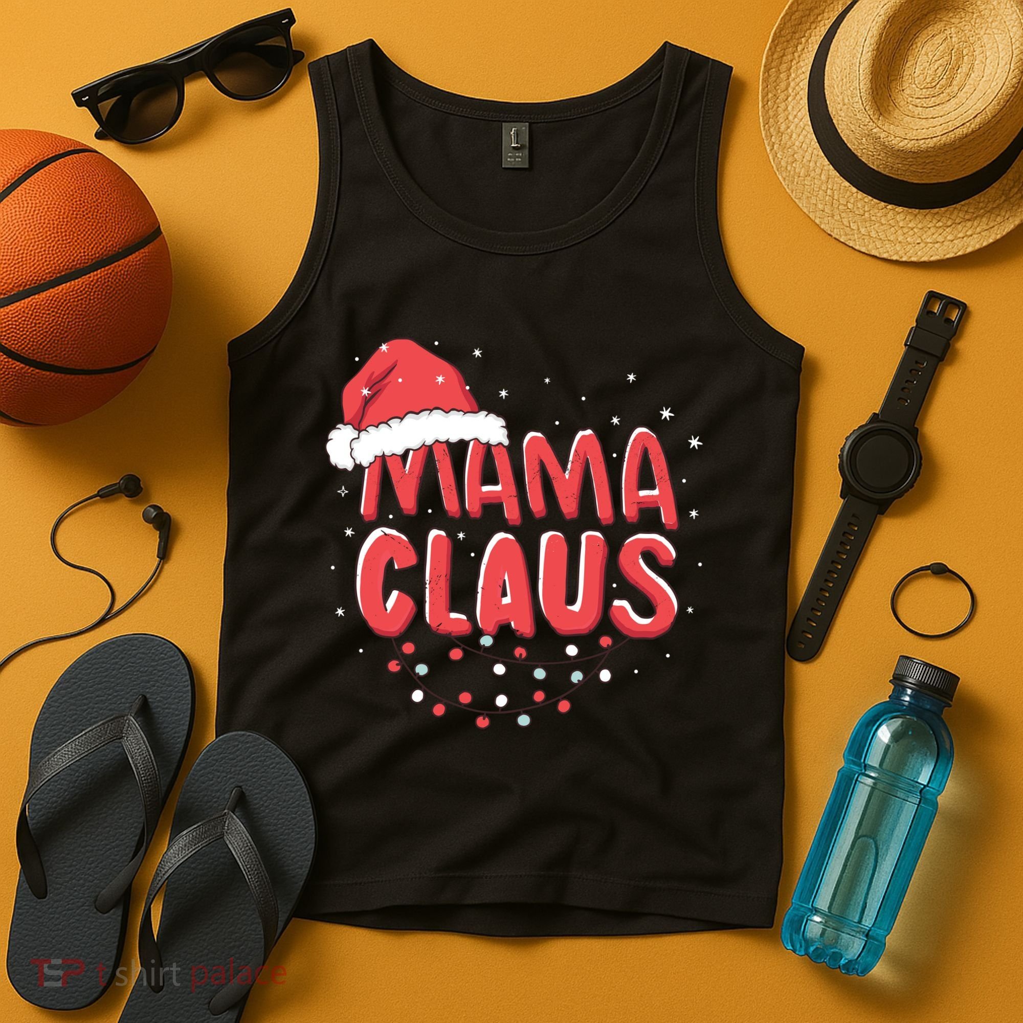 Cute Mama Claus Christmas Lights Tank Top