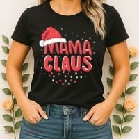 Cute Mama Claus Christmas Lights Women's T-Shirt thumb 2