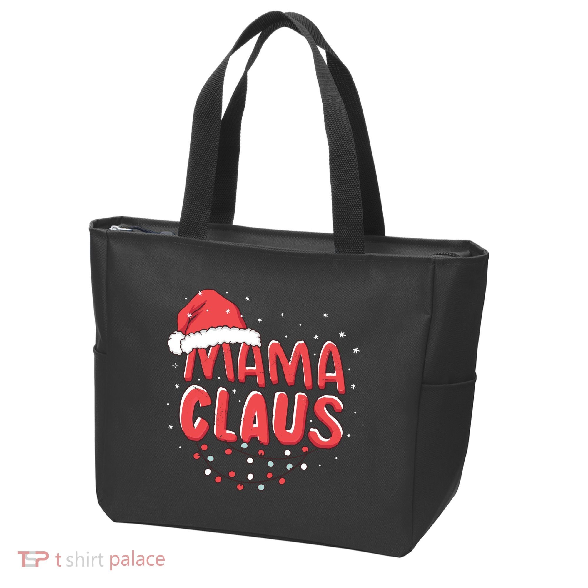 Cute Mama Claus Christmas Lights Tote Bag