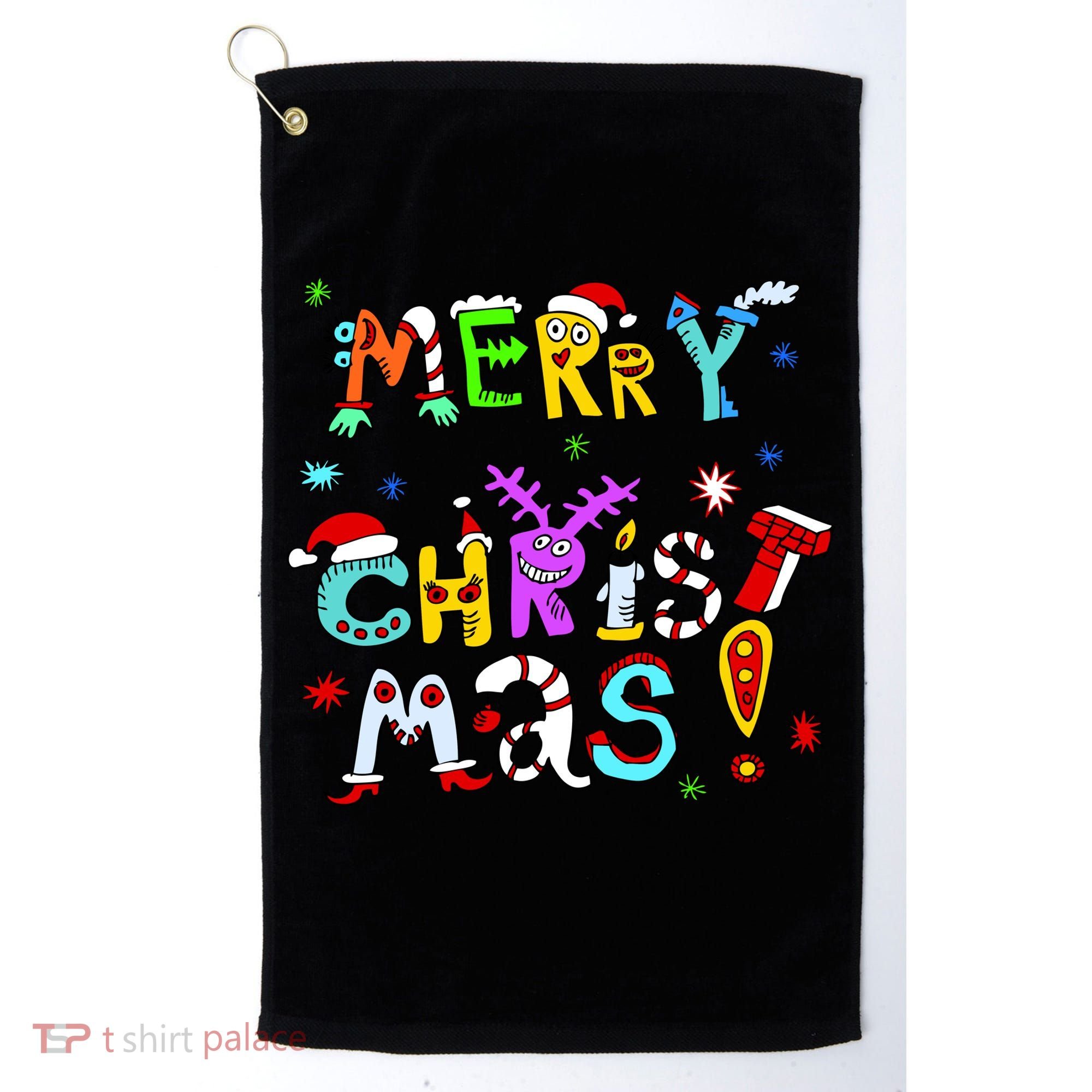 Cute Merry Christmas Golf Towel