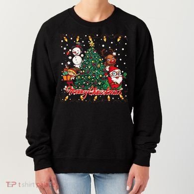 Cute Merry Christmas Graphic Collage Women's Sweatshirt