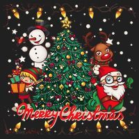 Cute Merry Christmas Graphic Collage Women's Sweatshirt thumb 2