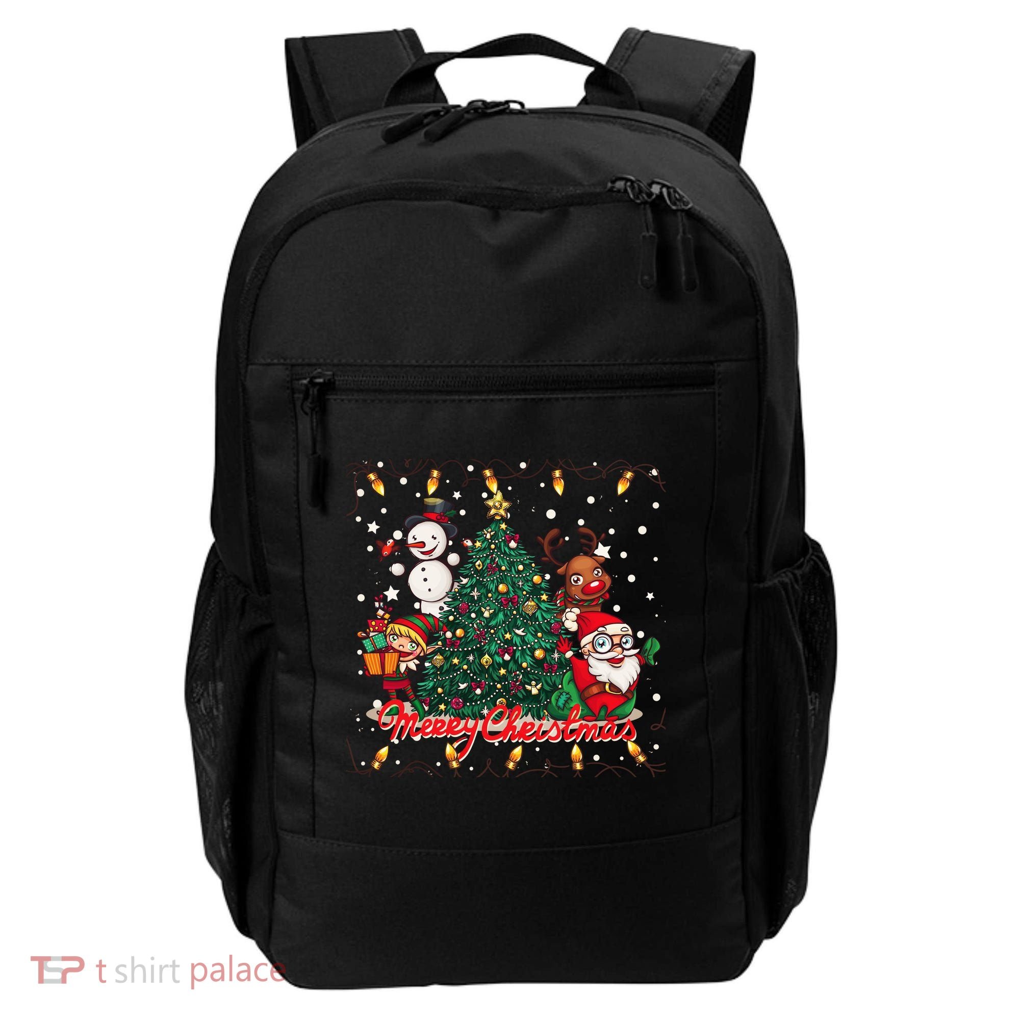 Cute Merry Christmas Graphic Collage Backpack