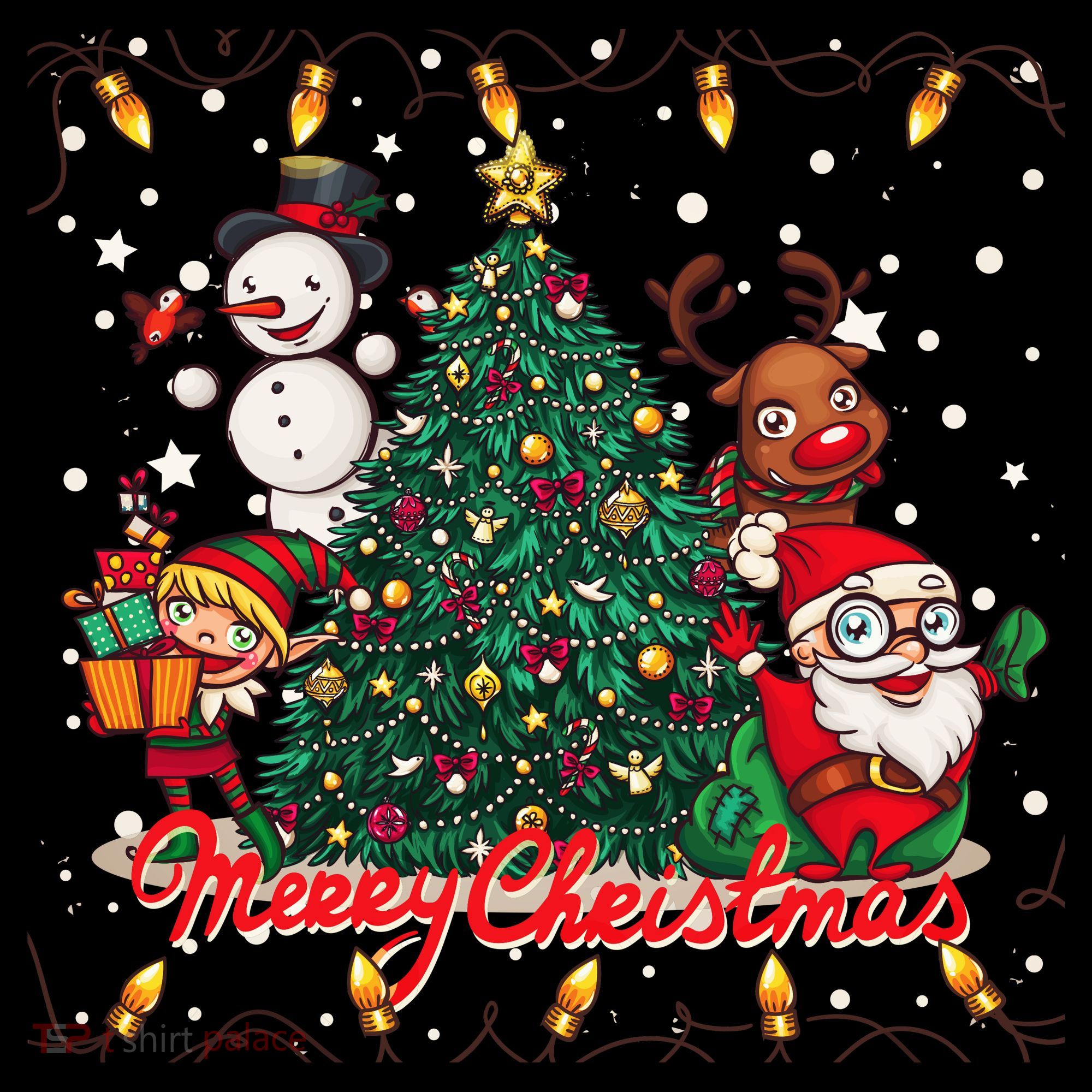 Cute Merry Christmas Graphic Collage Bucket Hat