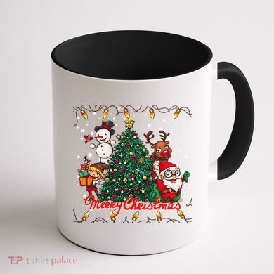 Cute Merry Christmas Graphic Collage Coffee Mug back