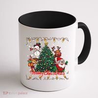 Cute Merry Christmas Graphic Collage Coffee Mug thumb 1