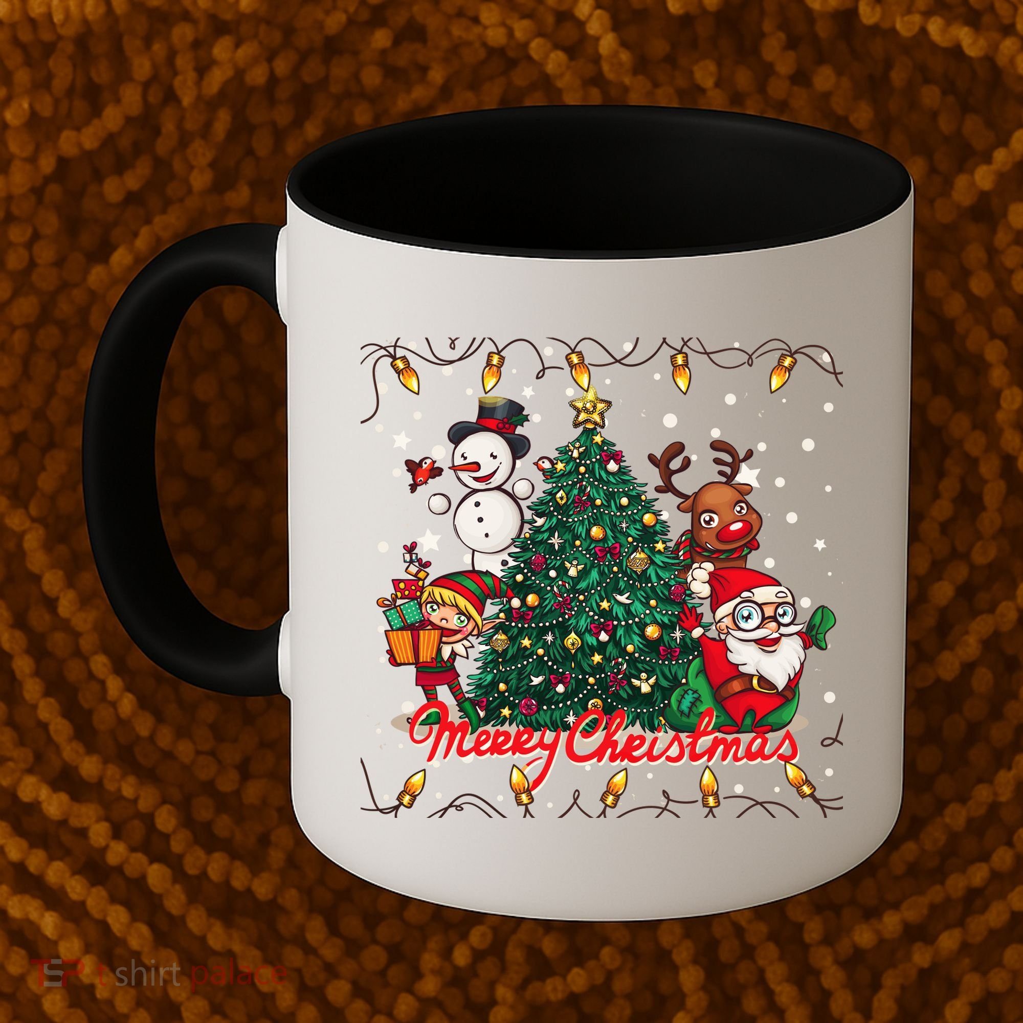 Cute Merry Christmas Graphic Collage Coffee Mug