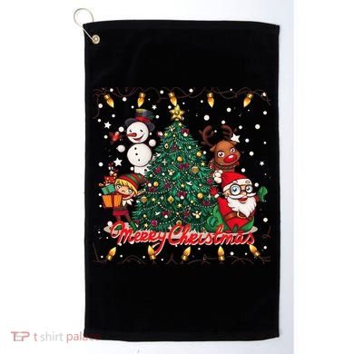 Cute Merry Christmas Graphic Collage Golf Towel