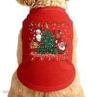 Cute Merry Christmas Graphic Collage Doggie Tank thumb 0