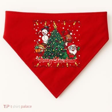 Cute Merry Christmas Graphic Collage USA-Made Doggie Bandana