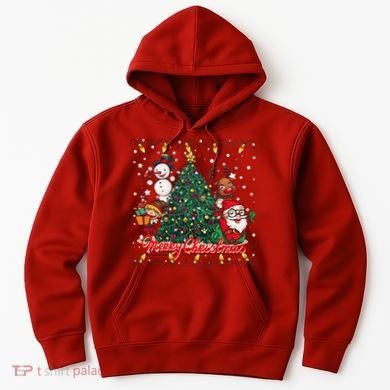 Cute Merry Christmas Graphic Collage Hoodie