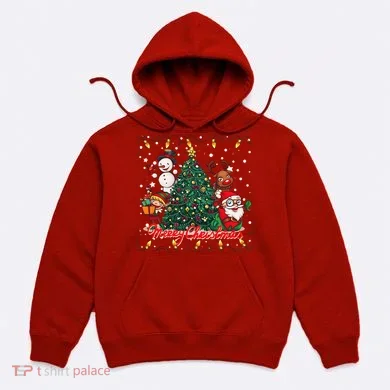 Cute Merry Christmas Graphic Collage Hoodie