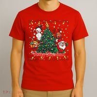 Cute Merry Christmas Graphic Collage T-Shirt thumb 3