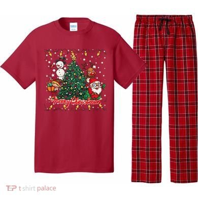 Cute Merry Christmas Graphic Collage Pajama Set