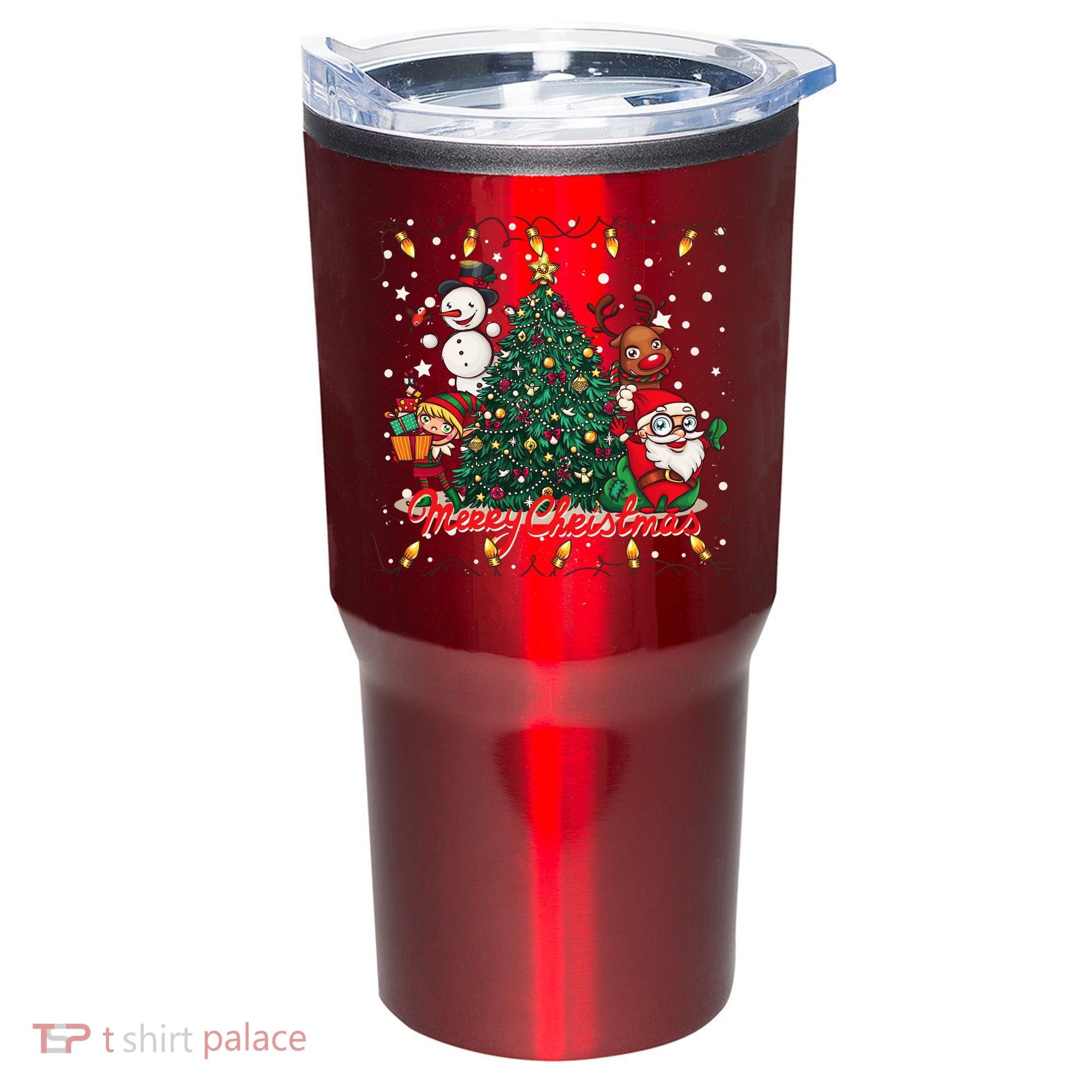 Cute Merry Christmas Graphic Collage Tumbler