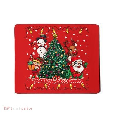 Cute Merry Christmas Graphic Collage Mousepad