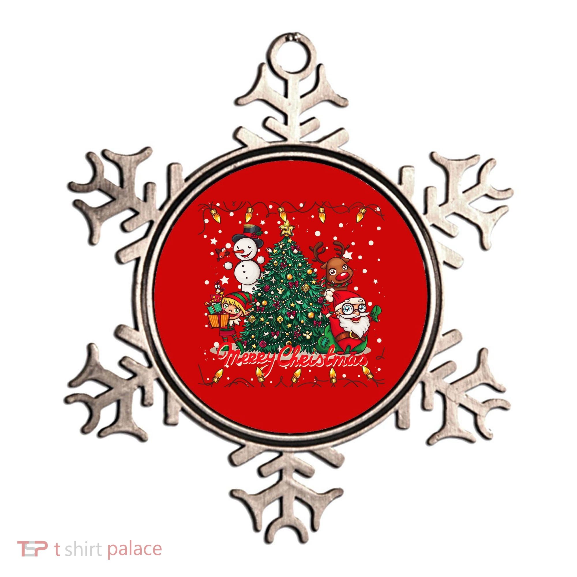 Cute Merry Christmas Graphic Collage Ornament