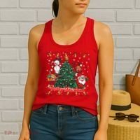 Cute Merry Christmas Graphic Collage Women's Tank Top thumb 2