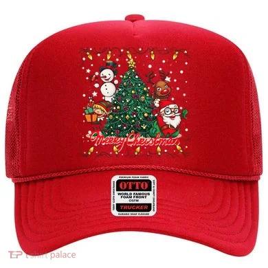 Cute Merry Christmas Graphic Collage Hat