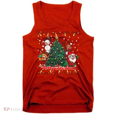 Cute Merry Christmas Graphic Collage Tank Top