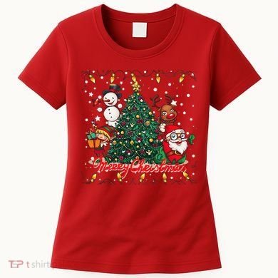 Cute Merry Christmas Graphic Collage Women's T-Shirt