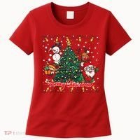 Cute Merry Christmas Graphic Collage Women's T-Shirt thumb 0