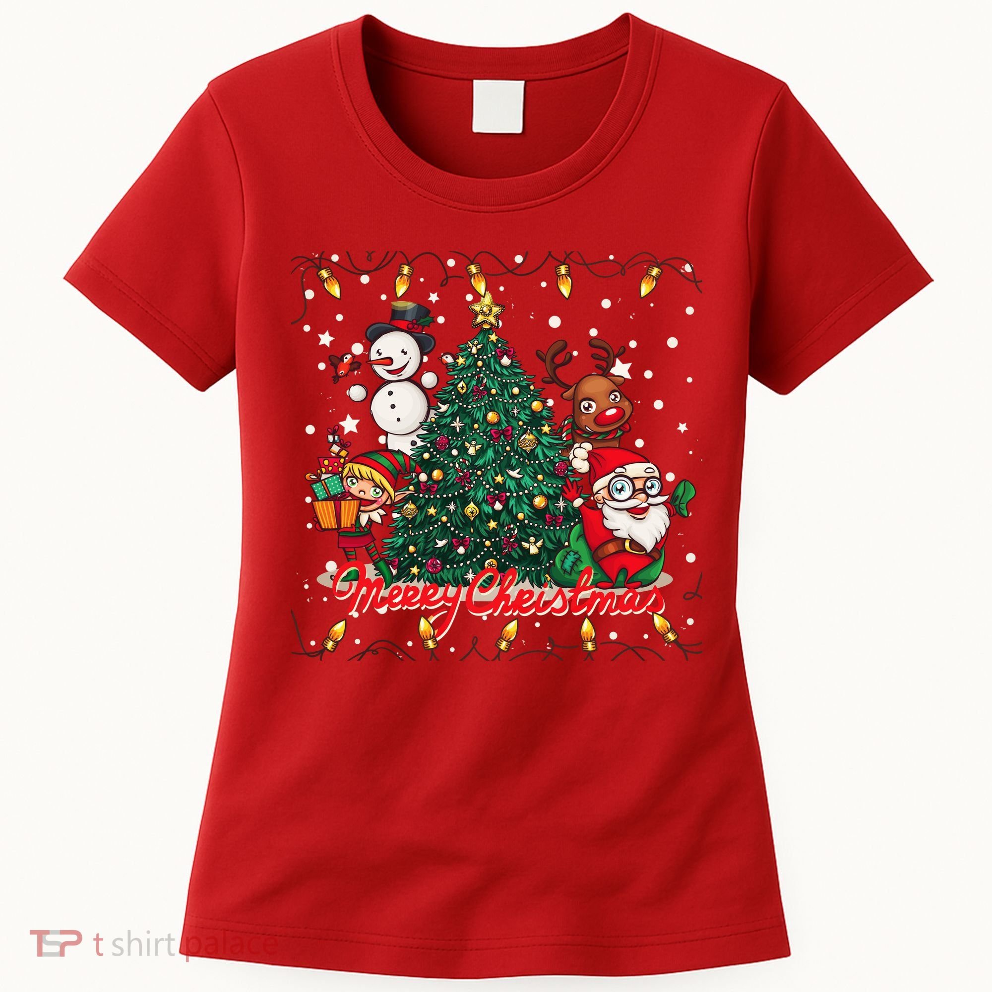 Cute Merry Christmas Graphic Collage Women's T-Shirt