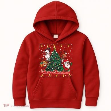 Cute Merry Christmas Graphic Collage Kids Hoodie