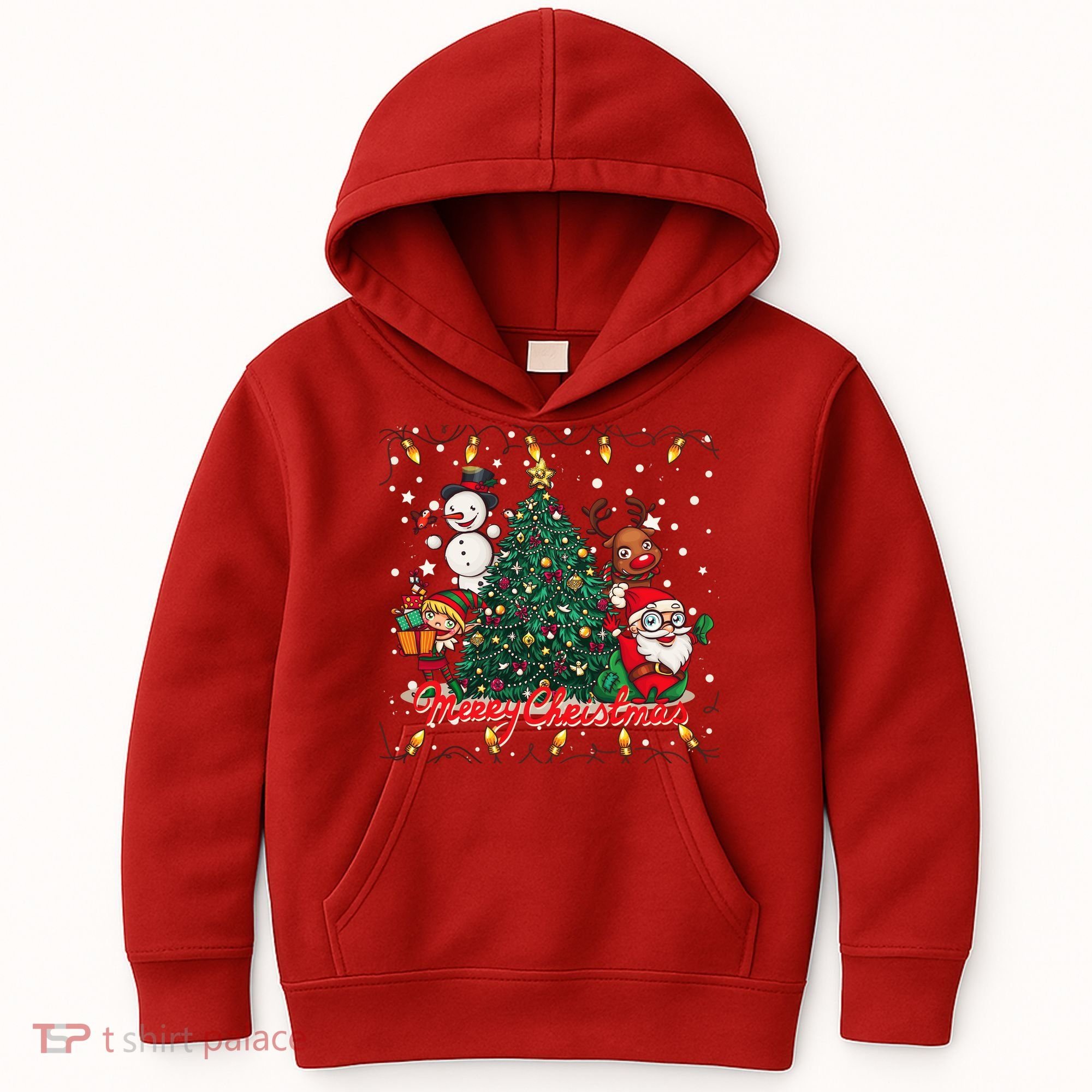 Cute Merry Christmas Graphic Collage Kids Hoodie
