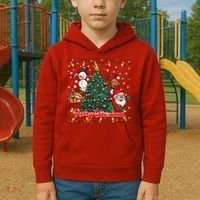 Cute Merry Christmas Graphic Collage Kids Hoodie thumb 2