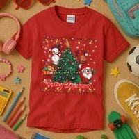 Cute Merry Christmas Graphic Collage Kids T-Shirt thumb 3
