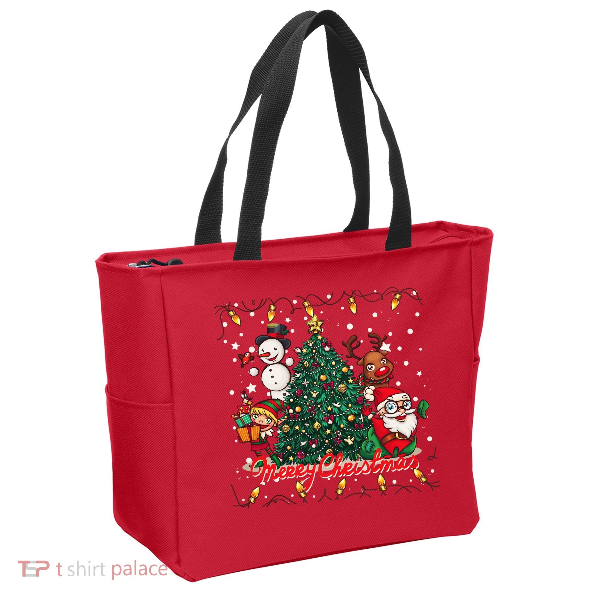 Cute Merry Christmas Graphic Collage Tote Bag