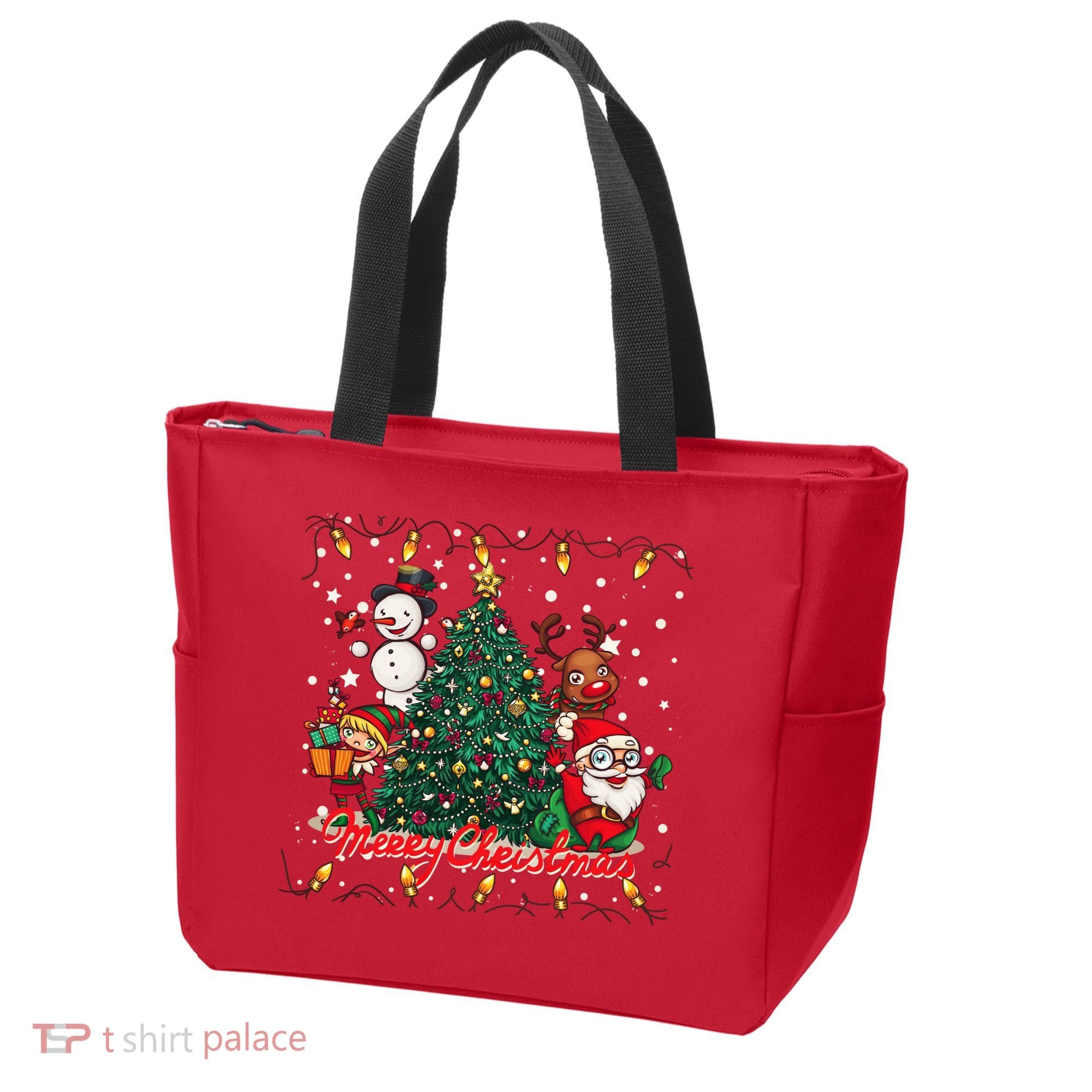 Cute Merry Christmas Graphic Collage Tote Bag