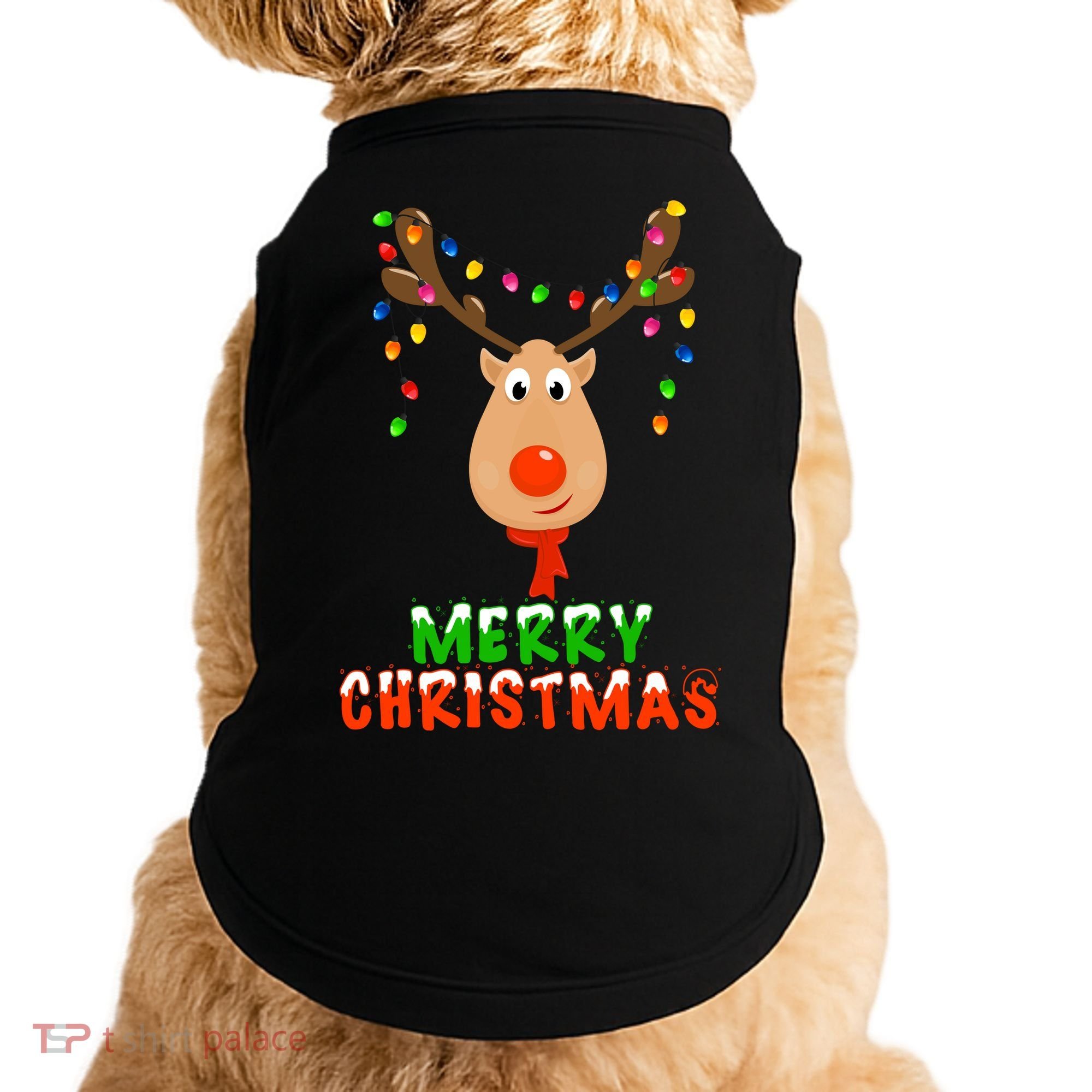 Cute Merry Christmas Reindeer Doggie Tank