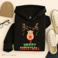 Cute Merry Christmas Reindeer Hoodie thumb 4