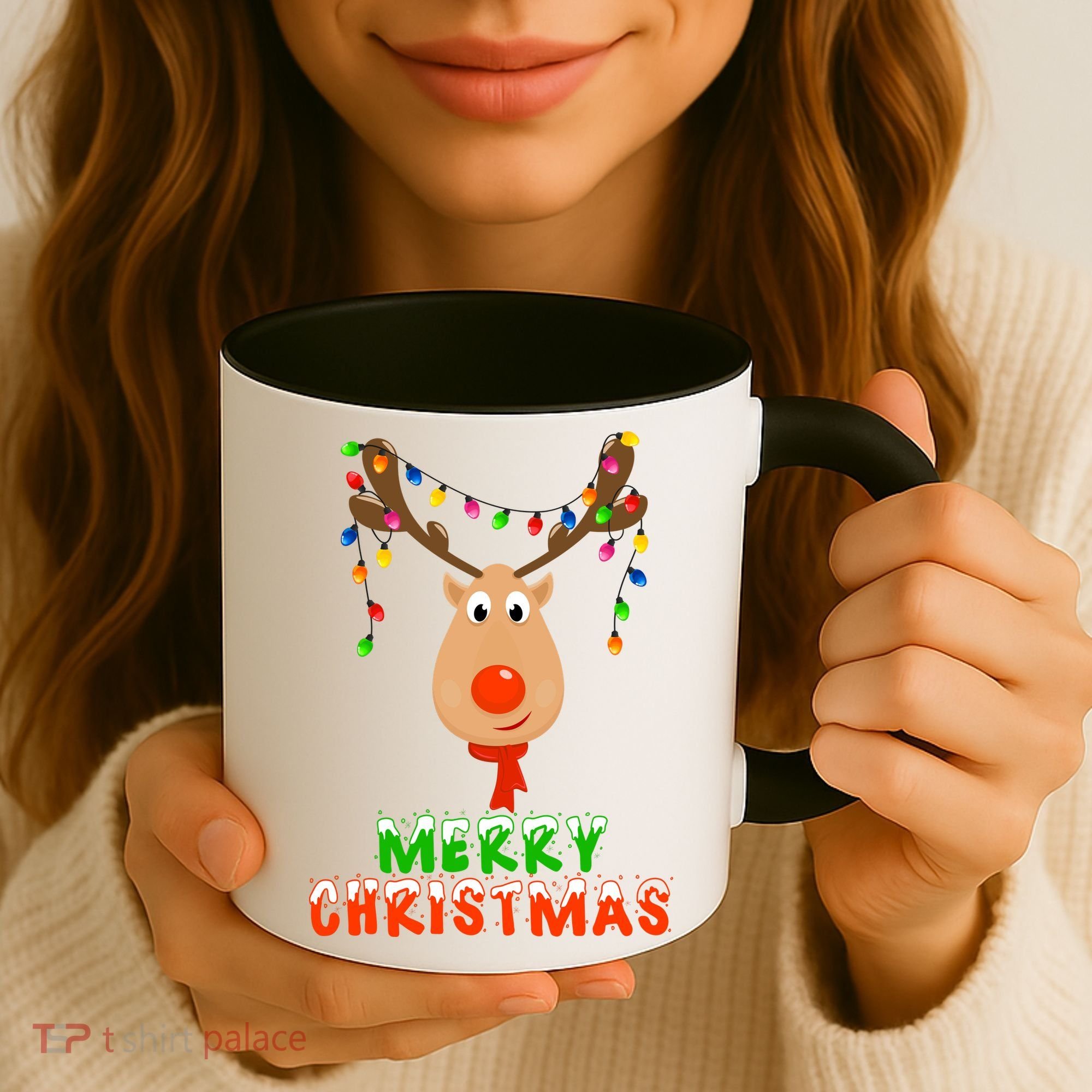 Cute Merry Christmas Reindeer Coffee Mug