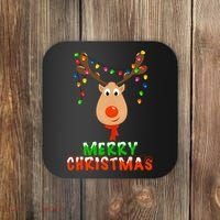 Cute Merry Christmas Reindeer Coaster thumb 0