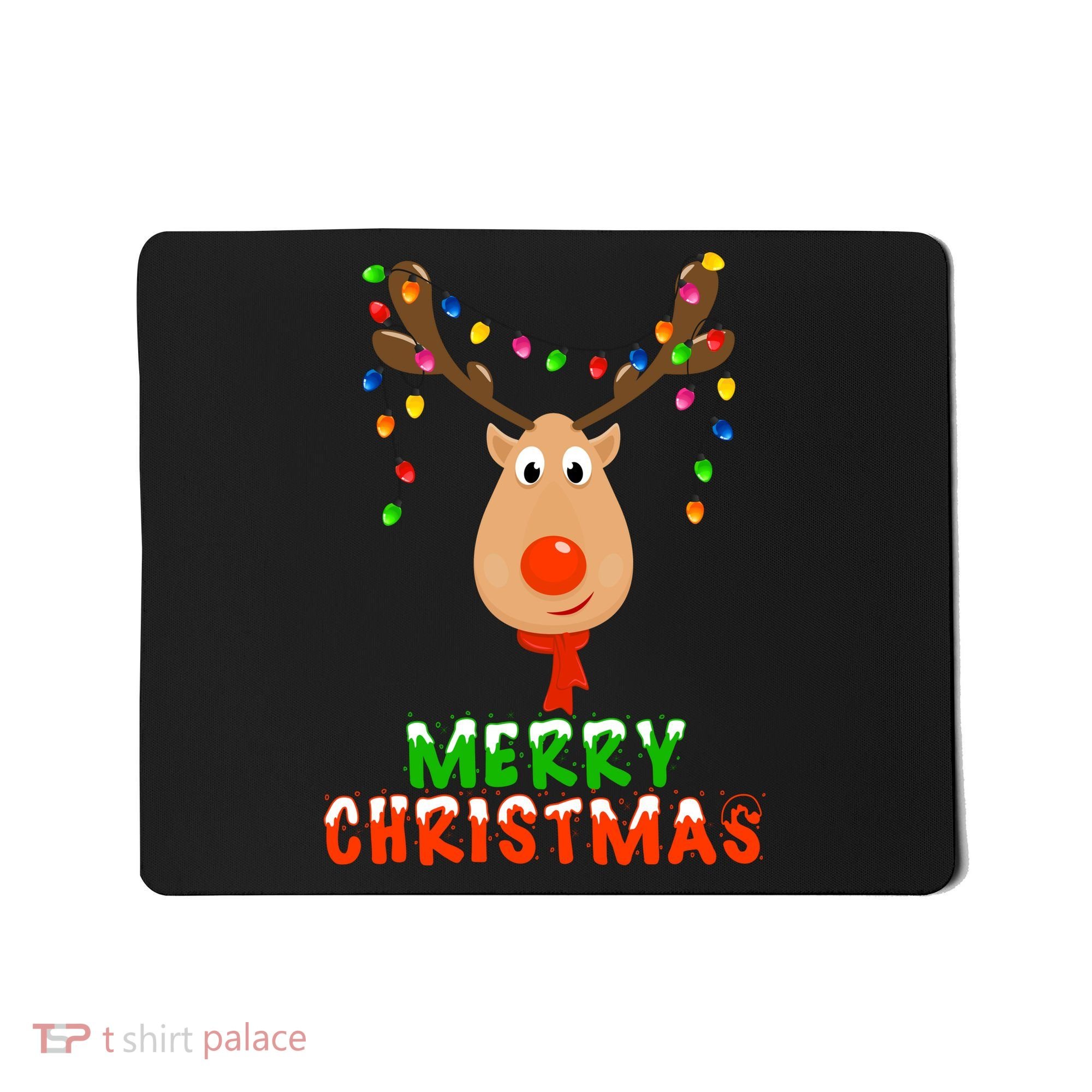 Cute Merry Christmas Reindeer Mousepad